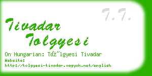 tivadar tolgyesi business card